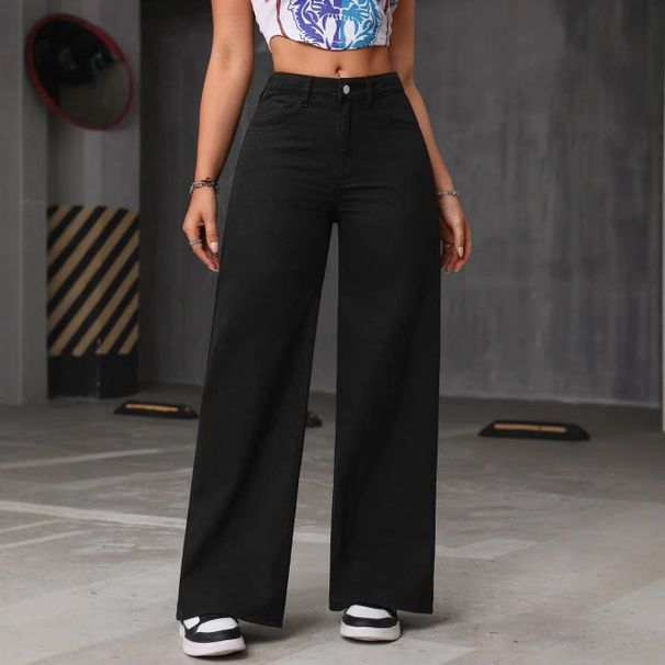 Women's Slimming High-Waisted Washed Denim Pants – Straight Leg Loose Fit Stretch-Free Jeans (XS-XXL, Light Blue/Dark Blue/Black)_mkmklike.com