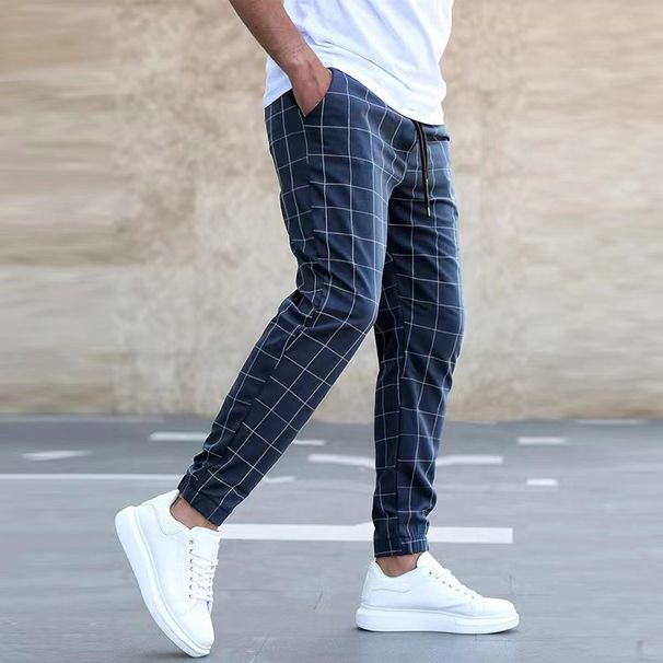 Men's Four-Season Tapered Trousers - Smart Casual Plaid Pants With Stretch Waist | Office To Weekend Versatility_mkmklike.com