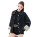 Chicco American Original Color Non-Fading Turn-Up Sleeve Autumn Winter Denim Jacket For Women Retro Slim Fit Hot Girl Cool_mkmklike.com