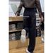 Black Fleece-Lined Wide-Leg Jeans Women, New Autumn And Winter Style, Petite Floor-Length Pants, Slimming Straight-Leg_mkmklike.com