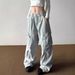 Washed Workwear Jeans For Men Women, New Spring And Autumn American Vintage Loose Casual Distressed Wide-Leg Pants_mkmklike.com