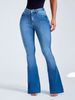 Women's Clothing High Waist Slim Elastic Flared Jeans Ladies Trousers_mkmklike.com