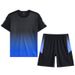 men's quick-drying summer ice silk thin running suit plus fat large size loose casual wear short-sleeved two-piece suit_mkmklike.com