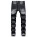 Men's Clothing Trade Flower Hole Fashion Trend Men's Denim Trousers_mkmklike.com