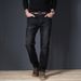 Men's Straight Leg Slim Fit Jeans Mid Waist Stretch Business Pants Autumn/Winter Plus Size Black Blue Zipper Fly Cotton_mkmklike.com