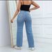 Women's Mid-waist Long Pants, New Style, Stretchy Ripped Loose Flared Jeans, Guangzhou Xintang Jeans_mkmklike.com