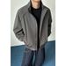 Cleanfit Deconstructed Stand-up Collar Bomber For Men, American Style Short Baseball With A Structured Shoulder_mkmklike.com