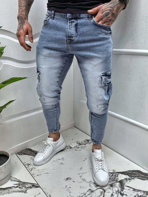 Men's Loose Wide Leg Denim Trousers Fashionable Leopard Print Trendy And Comfortable Long Pants European And American Style_mkmklike.com
