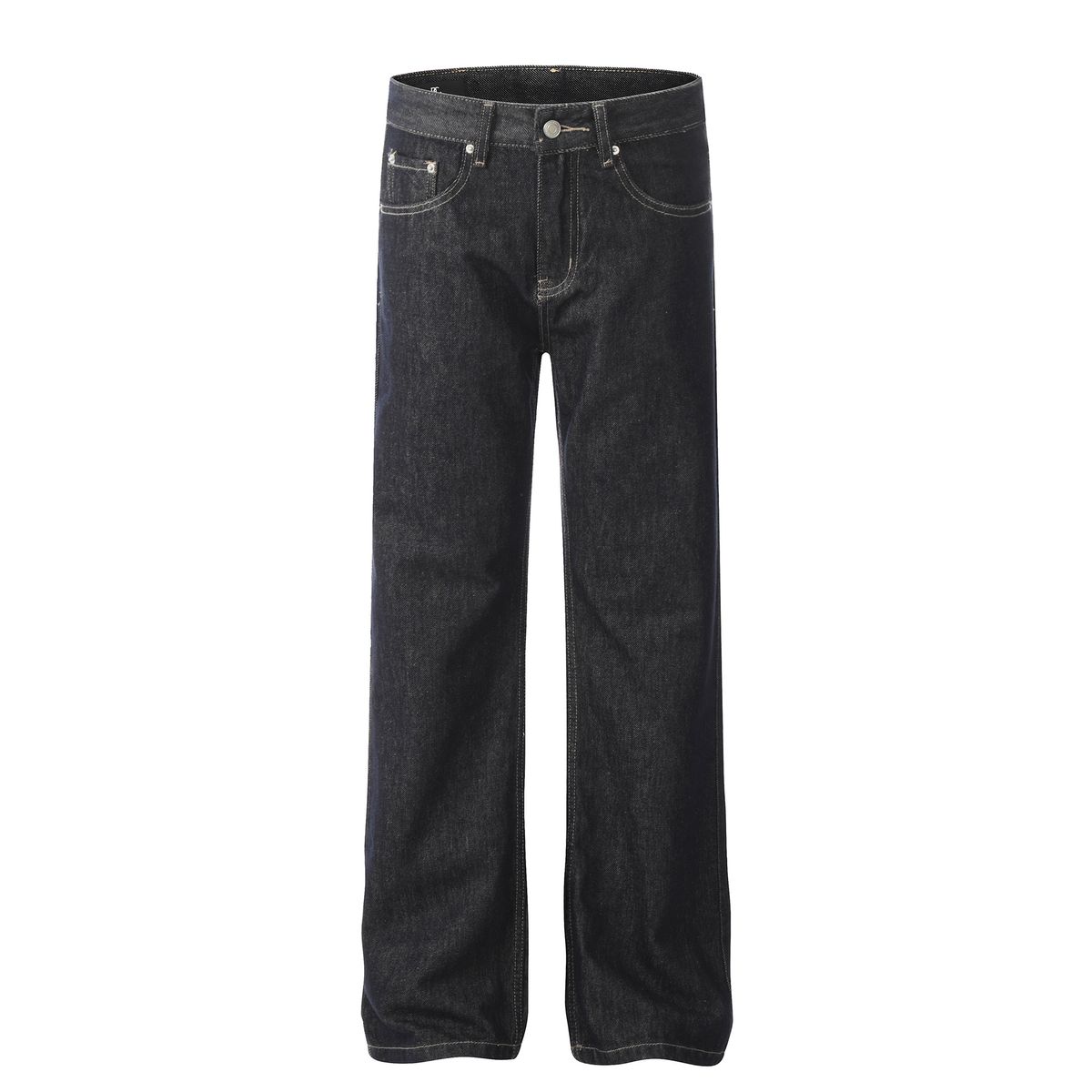 Men's Clothing Retro 2025 Autumn And Winter Trendy Washed Black High End Design Men's Straight Flared Denim Trousers_mkmklike.com