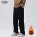 LKTM Wear # Corduroy Straight Leg Casual Men's Trendy Brand Loose Hanging Elastic Waist With Velvet Warm Sports Pants A77_mkmklike.com