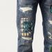 Men's Distressed Denim Jeans With Patchwork Embroidery - Straight Leg High Street Casual Pants For Urban Style_mkmklike.com