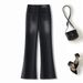 High Waist Flared Fleece-Lined Jeans For Women - Winter Warm Stretch Bootcut Pants, Retro & Elegant Denim With Micro Flare_mkmklike.com