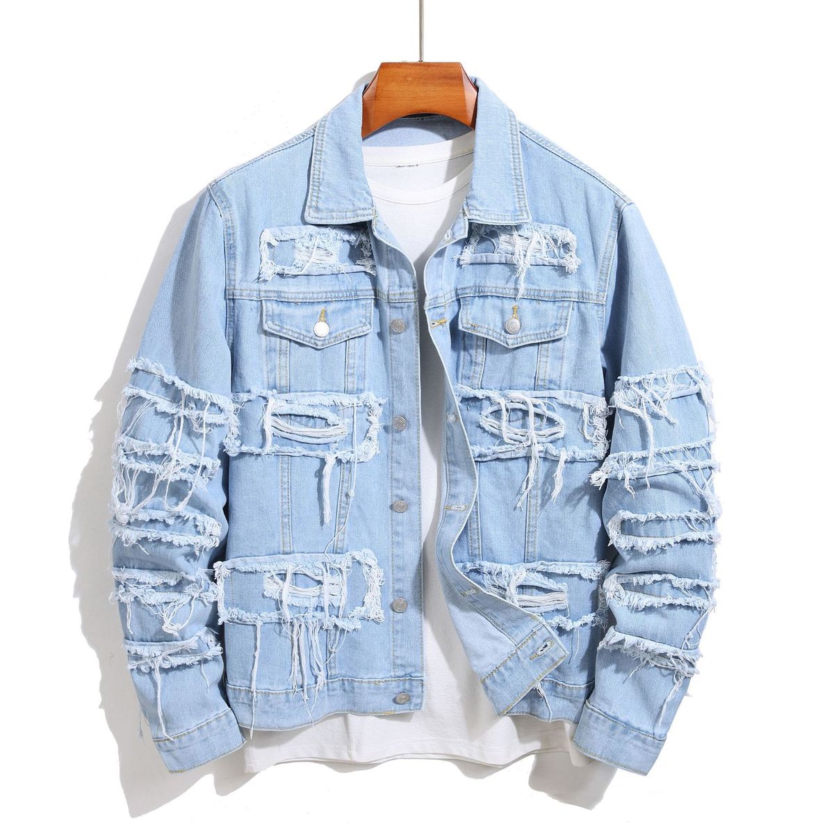 Men's Clothing New Denim Jacket Men's Trendy Street Youth Slim Casual Jacket Tops_mkmklike.com