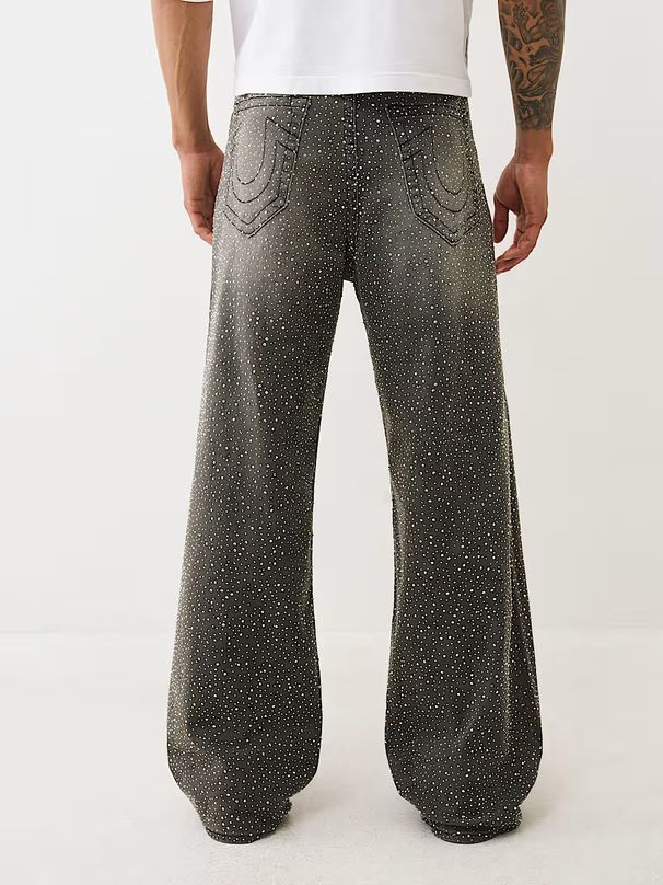 Streetwear Rhinestone Jeans – High Waist Straight Fit With Button Fly & Distressed Detailing (S-XXL)_mkmklike.com