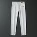 Four Seasons New Elastic Fabric White Jeans Men's High Quality Light Luxury Slim Fit Straight Pants Versatile Style_mkmklike.com