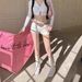 White Slim Fit Ripped Denim Shorts for Women Summer Style Sexy Hot Girl Straight Leg A-Line Bodycon Hot Pants_mkmklike.com