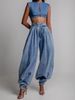 Women's Clothing New Spring And Summer High Waist Zipper Loose Jeans Women's Retro Balloon Pants_mkmklike.com