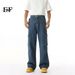 EF JEANS | 2025 Spring New Big Pocket Casual Overalls Pleated Three-dimensional High Street Straight Jeans_mkmklike.com