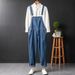 Pure American Retro Workwear Denim Overalls Trendy Brand Straight Loose Jumpsuit Men's Youth Striped Suspender Pants_mkmklike.com