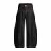 Design Sense Silhouette Scimitar Jeans Deconstructed Split Stitching Topstitching Wide Leg Loose Long Pants Men's High_mkmklike.com