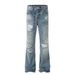 Men's Clothing Denim Flared Trousers Men's Vibe Punk Distressed Loose Wide Leg Trousers_mkmklike.com