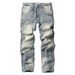 Retro Washed Distressed Wide Leg Straight Leg Jeans For Men Loose Fit Trendy And Cool Denim_mkmklike.com