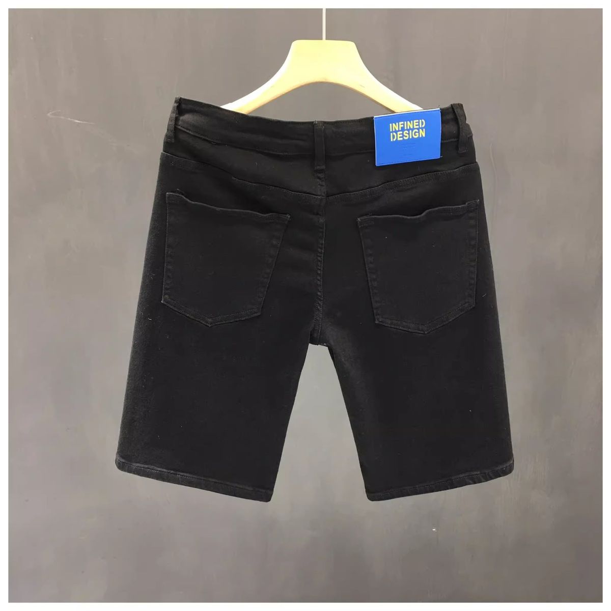 Men's Stretch Denim Shorts In White - Premium Slim Fit Korean Style Summer 5-Inch Inseam Casual Shorts_mkmklike.com