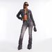 Women's Clothing Retro Fashion Rhinestone Jeans Chubby Pants Sexy Girl Style Slightly Flared Floor Length Pants For Women_mkmklike.com