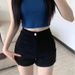 Women's Clothing Spring And Summer Black Straight Stretch Denim Shorts Dance Hip Hugging High Waist Dance Hot Pants_mkmklike.com