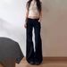 Black Micro-flared Jeans For Women, 2025 Summer New High Street Low-waist Petite Non-tight-fitting Bootcut Floor-length_mkmklike.com