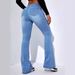 Women's Clothing High-Waisted Flare Jeans - Stretch-Free Classic Straight Leg Pants For Work & Casual (S-3XL)_mkmklike.com