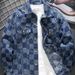 Men's Clothing Spring And Autumn High End Design Personality Jacquard Plaid Loose Plus Size Coat Denim Jacket Men_mkmklike.com