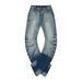 Men's Clothing Cracked Washed 3D Whisker Curved Blade Stretch Jeans For Men - Vintage High Elasticity Relaxed Fit Straight Leg Denim Pants_mkmklike.com