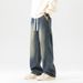 Men's Clothing Jeans Trendy Straight Loose Fashion Workwear Spring And Autumn New Youth Trousers_mkmklike.com