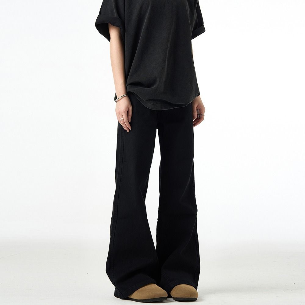 Streetwear Relaxed Fit Jeans – Mid-Rise Distressed Denim Pants With Flared Hem (S-3XL, Vintage Washed, Unisex Baggy Trousers For Urban Styling)_mkmklike.com