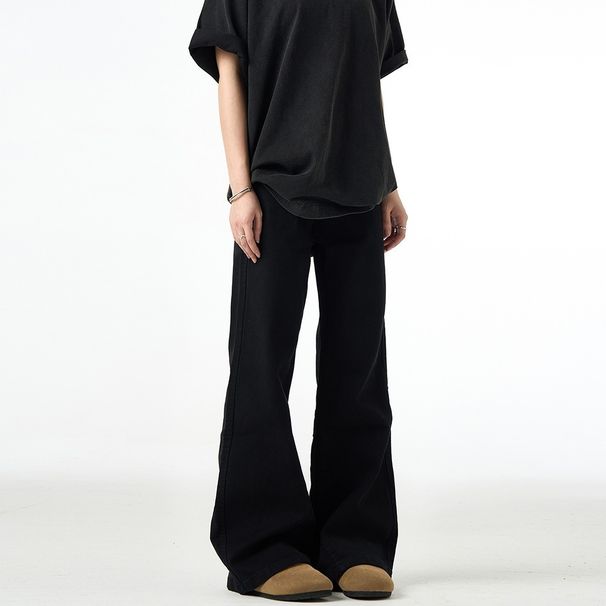 Streetwear Relaxed Fit Jeans – Mid-Rise Distressed Denim Pants With Flared Hem (S-3XL, Vintage Washed, Unisex Baggy Trousers For Urban Styling)_mkmklike.com