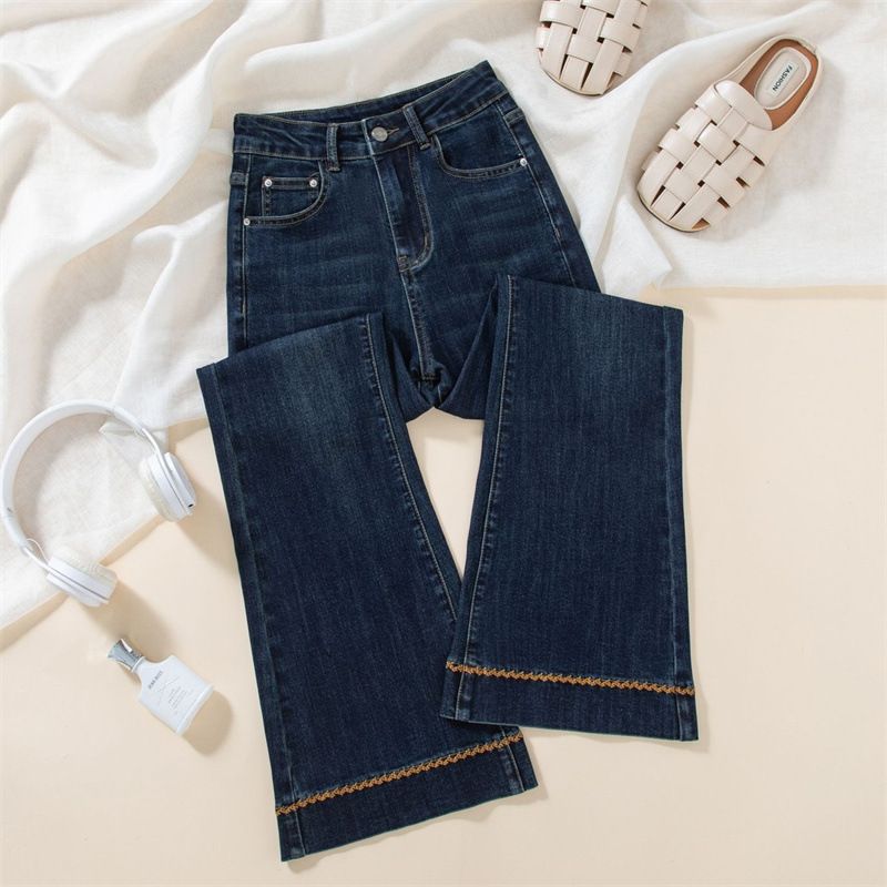 Winter High-Waisted Slimming Embroidered Flared Jeans for Women Cropped Fashionable Design for Petite Figures 2026 New Style_mkmklike.com