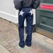 Cross-Border European And American Retro Y2K Hot Girl Back Star Denim Color Block Patchwork Casual Pants_mkmklike.com