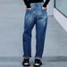 Women's Clothing New Models Women's Washed Denim Trousers Simple Fashion Casual Daily_mkmklike.com