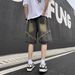Men's Clothing Teenager Men's Distressed Denim Shorts High Street Style Loose Fit Straight Leg Five Point Pants Summer Fashion_mkmklike.com