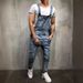 Pure Fashion Suspender Jumpsuit Distressed Men's Export Jeans Long Pants Overalls_mkmklike.com