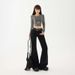 American Retro Low-waist Hot Girl Flared For Autumn Winter, Slightly Stretchy, Versatile, Slim-fit, And Flattering_mkmklike.com