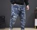 Large Size Men's Spring And Summer New Camouflage Jeans Men's Trendy Brand Multi-functional Drawstring Waist Small Straight Jeans Men_mkmklike.com