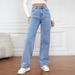 Women's plus Size Button down Jeans Loose Fit Slimming Versatile Straight Leg Wide Leg Floor Length for Spring And Summer_mkmklike.com