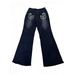 Women's Clothing Women's High-Waisted Flared Jeans With Embroidered Pockets – Stretch Denim Retro Bell Bottoms (S-L, Blue/Black)_mkmklike.com