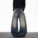 Men's Vintage Washed Loose Fit Jeans – Retro Blue Denim Pants With Cat Whisker & Bamboo Stripes | Baggy Wide-Leg Streetwear Style_mkmklike.com