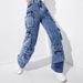 Women's Clothing Pants High Waist Flap Pockets Women's High Waist Cargo Pants With Flap Pockets - Loose Fit Denim Workwear Pants For Street Style_mkmklike.com