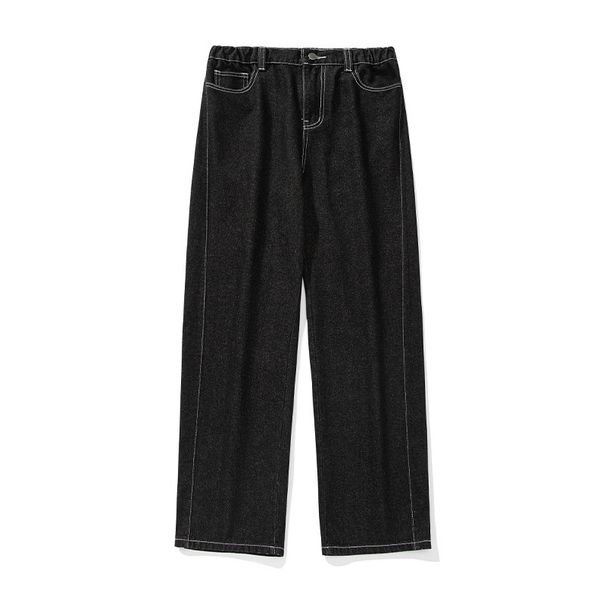 Split Silhouette Retro Jeans Men's Spring New Bright Line Design Original Cow Trousers American Straight Pants Loose Pants_mkmklike.com