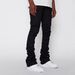 Men's Straight Leg Stretch Denim Jeans With Patchwork Detail - Trendy Streetwear Stacked Pants For Casual & Urban Style (Black, S/M/L/Xl)_mkmklike.com