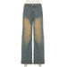 Women's High-Waisted Flared Jeans – Winter Casual Denim Pants With Raw Hem & Asymmetric Design, Comfortable Stretch For Daily Wear_mkmklike.com